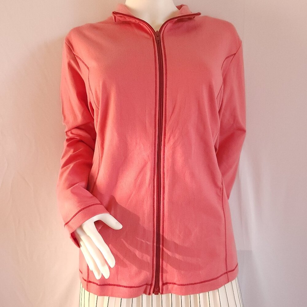 NWT Everywear by Danskin Pink Coral Stretch Zip Jacket Size L